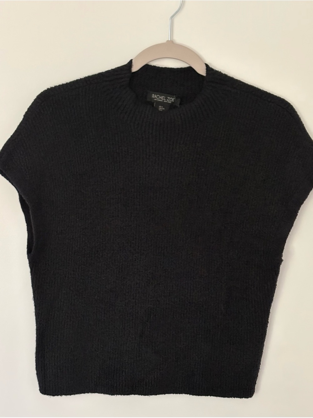 NWT- Rachel Zoe Cropped Black Knit Sweater